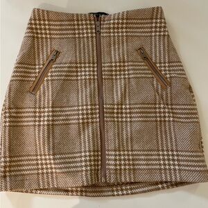 Never Worn Beige Midi Plaid Skirt